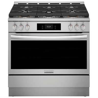 Cuisinière gaz de 36 po avec 6 brûleurs, convection véritable, friture à l'air chaud, four de 4,6 pi³ Pro de Frigidaire (GCFG3661AF) - Inox