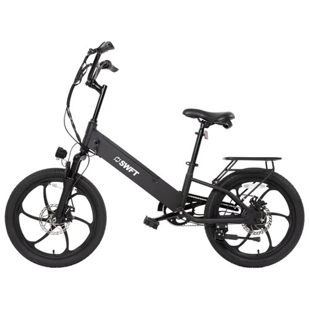 Swft R.X. Compact Electric City Bike (350W Motor / Up to 40km Battery Range / 32km/h Top Speed) - Black - Only at Best Buy