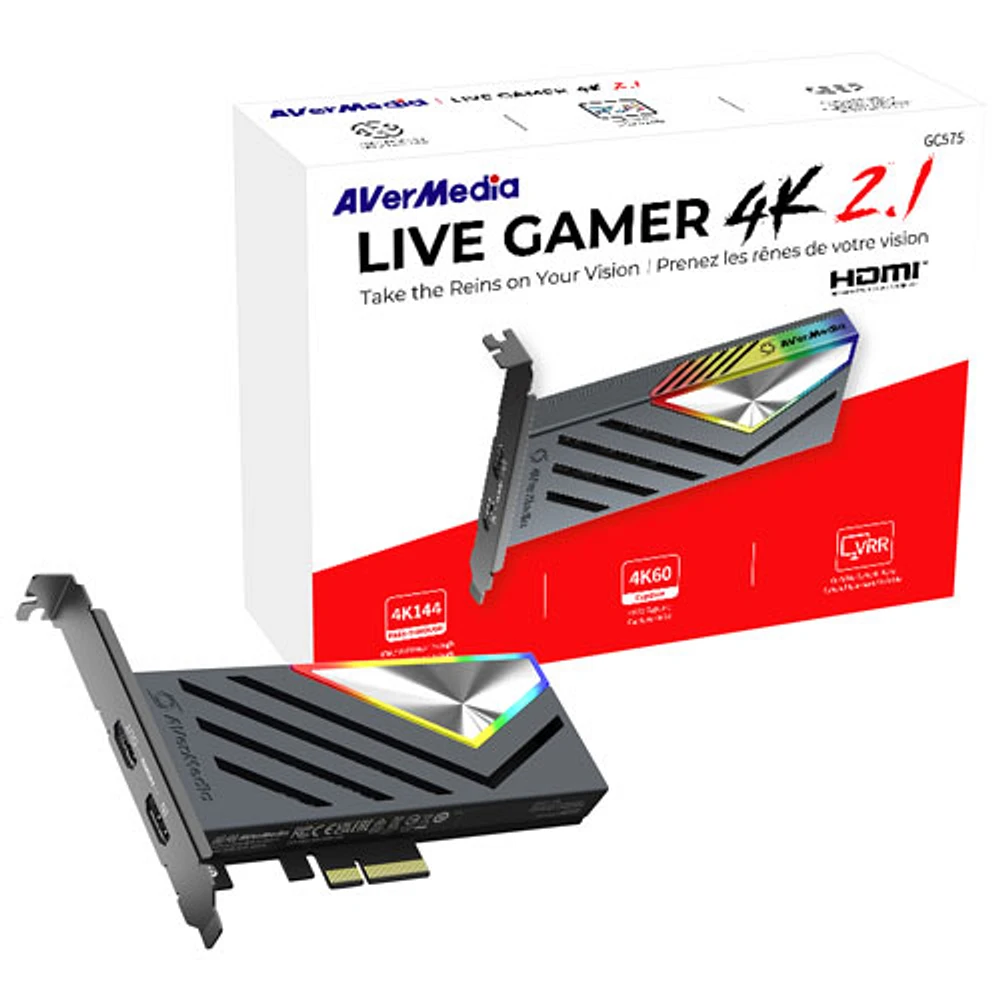 Carte de saisie 4K Live Gamer d'AVerMedia (GC575) - Gris foncé