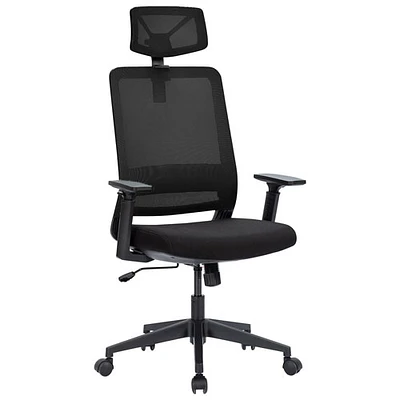 Fauteuil de bureau en filet ergonomique avec appuie-tête Expert de Naz - Noir