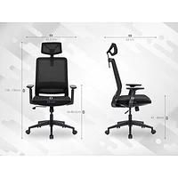 Naz Expert Ergonomic Mesh Executive Chair with Headrest - Black