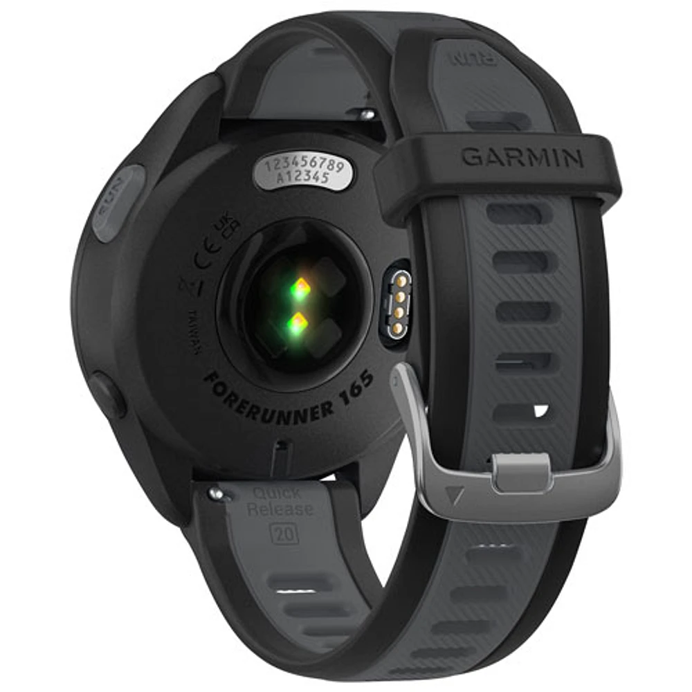 Garmin Forerunner 165 45mm Bluetooth Running Smartwatch - Medium / Large - Black/Slate Grey