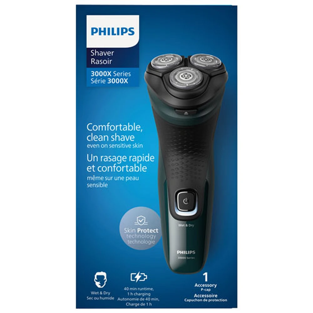 Rasoir électrique sec/humide série 3000X de Philips (X3002/00 - Vert