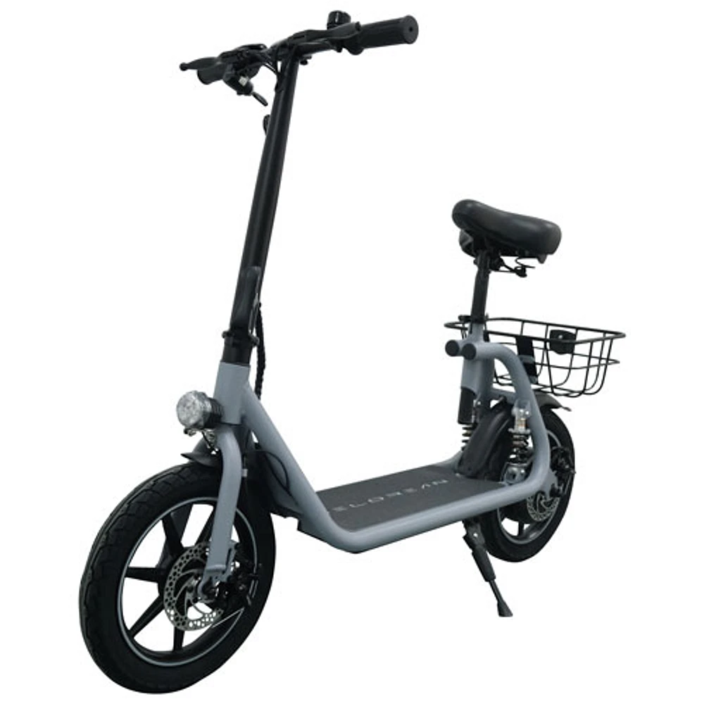 Delorean Seated Hybrid Electric Scooter (450W Motor / 27.85 km Range / 25 km/h Top Speed) - Grey