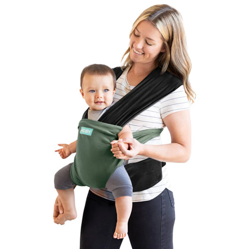 Moby Easy-Wrap Front Wrap Carrier - Olive/Onyx