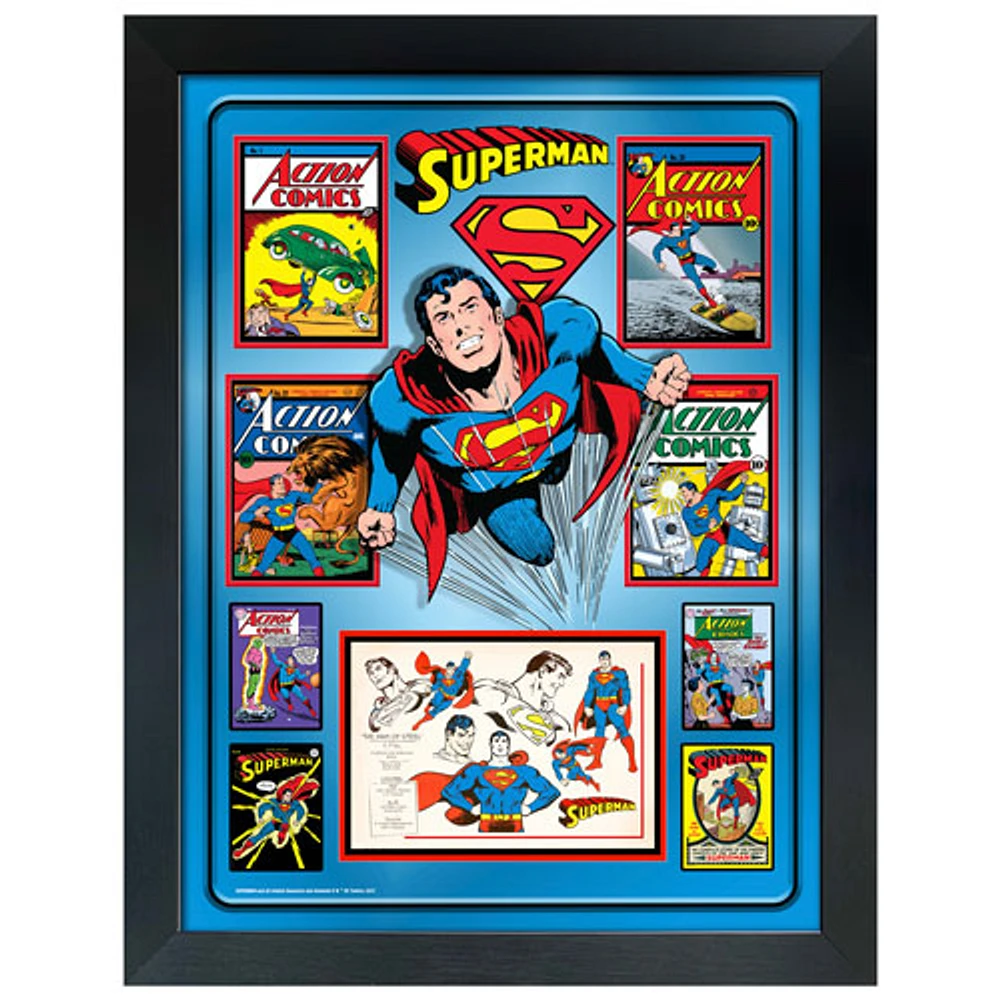 Collage encadré de Superman de Frameworth (34 x 26 po)