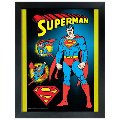 Collage encadré Superman Man of Steel de Frameworth (34 x 26 po)