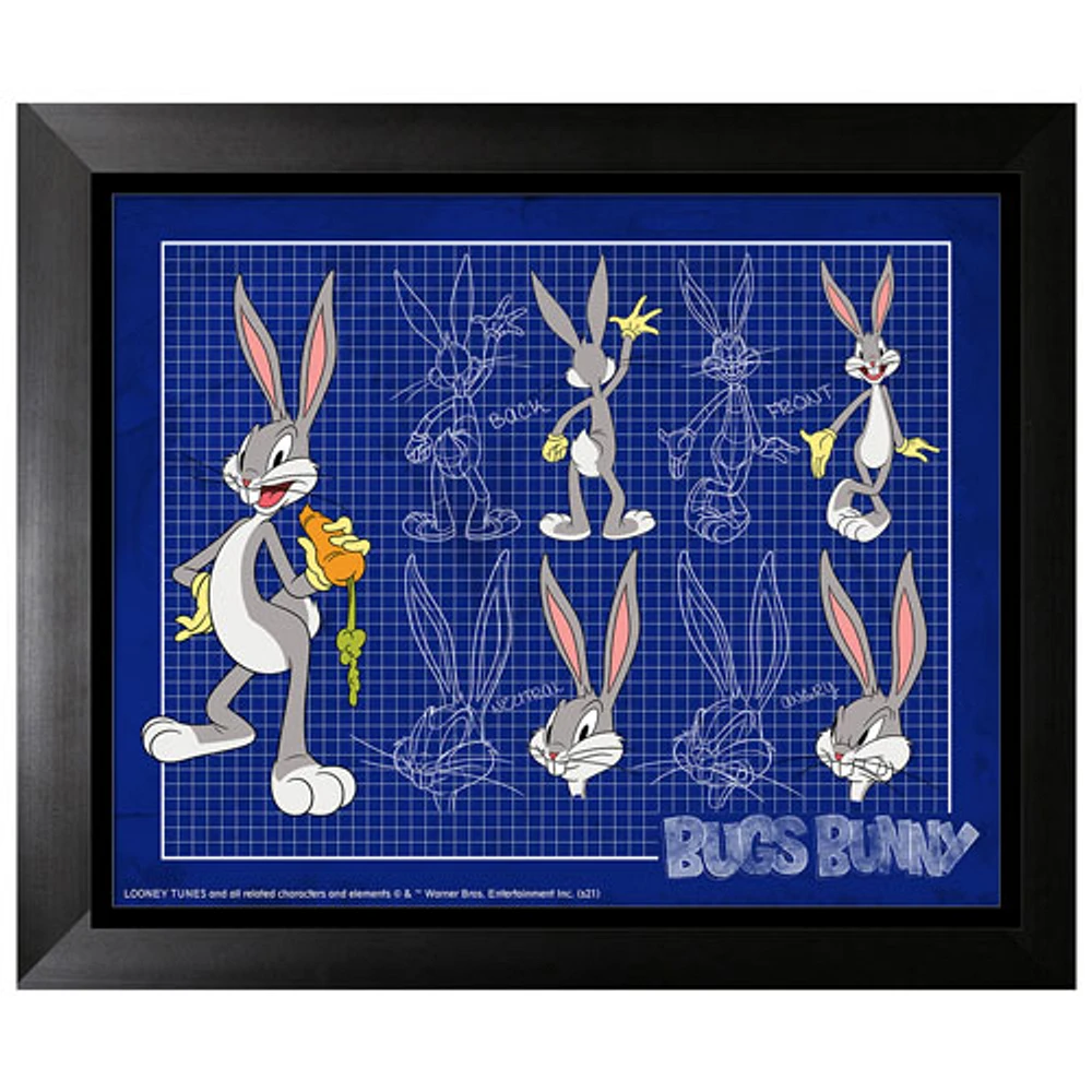 Collage encadré de modèles de Bugs Bunny de Frameworth (34 x 26 po)