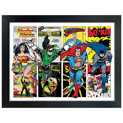 Collage encadré de quatre personnages de Justice League de Frameworth (34 x 26 po)