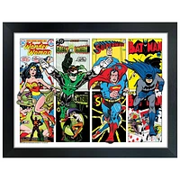 Collage encadré de quatre personnages de Justice League de Frameworth (34 x 26 po)