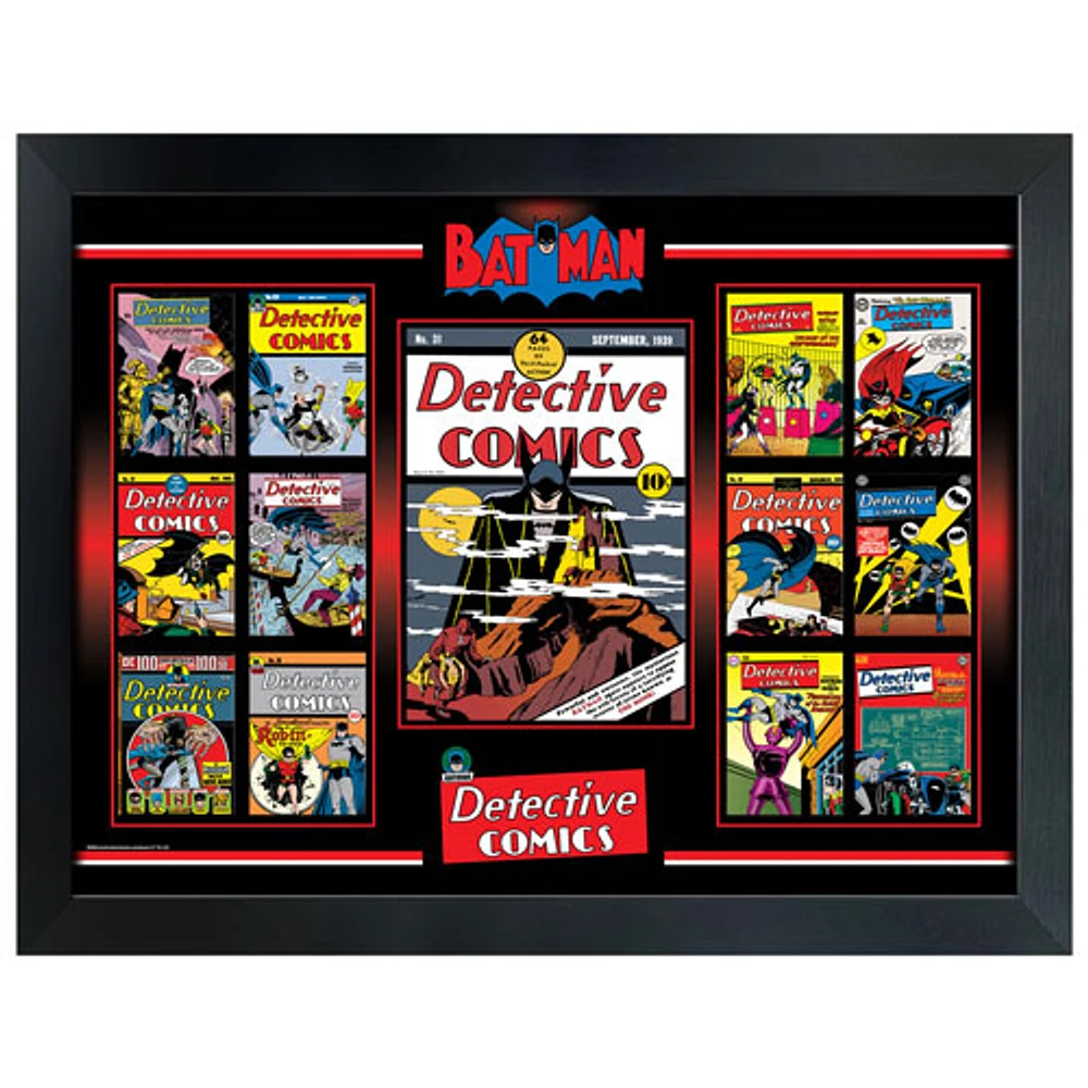 Collage encadré de couvertures rétro de Batman Detective Comics de Frameworth (34 x 26 po)