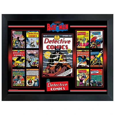 Collage encadré de couvertures rétro de Batman Detective Comics de Frameworth (34 x 26 po)