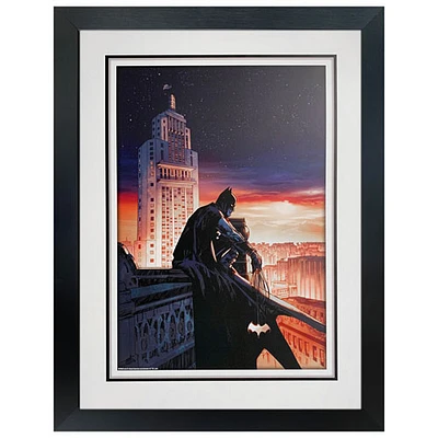 Impression encadrée en portrait Batman Skyline de Frameworth (26 x 34 po)