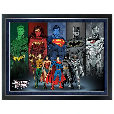 Collage encadré des super-héros de La Ligue des Justiciers de Frameworth (34 x 26 po)