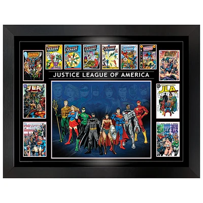 Collage encadré de la bande dessinée La Ligue de justice d'Amérique de Frameworth (34 x 26 po)