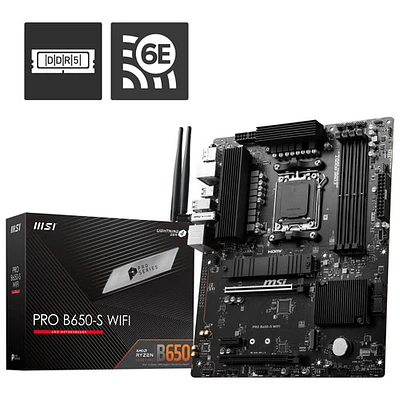 MSI PRO B650-S Wi-Fi 6E ATX AM5 DDR5 Motherboard for AMD Ryzen 9000/8000/7000 Series CPUs