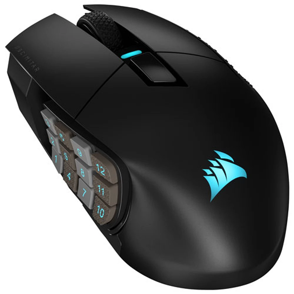 Corsair Scimitar Elite 26000 DPI Wireless Optical MMO Gaming Mouse - Black