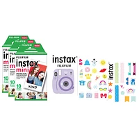 Fujifilm Instax Mini 3-Pack Instant Film with Stickers - 30 Sheets