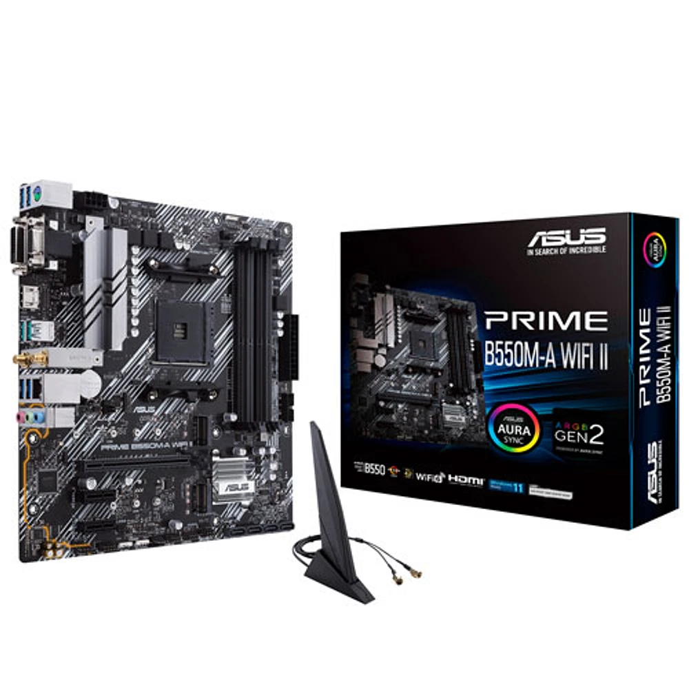 ASUS Prime B550M-A Wi-Fi II Micro-ATX AM4 Motherboard for AMD Ryzen 3000/4000/5000 Series CPUs
