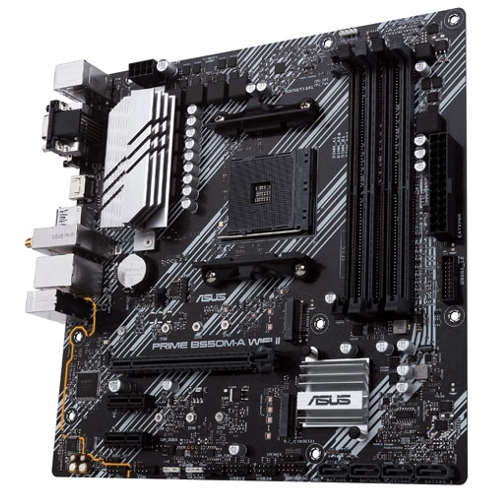 ASUS Prime B550M-A Wi-Fi II Micro-ATX AM4 Motherboard for AMD Ryzen 3000/4000/5000 Series CPUs
