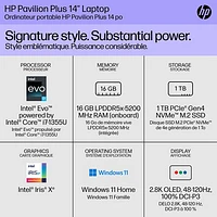 HP Pavilion Plus 14" Laptop (Intel Core Ultra 5 with Intel Evo/16GB RAM/1TB SSD)