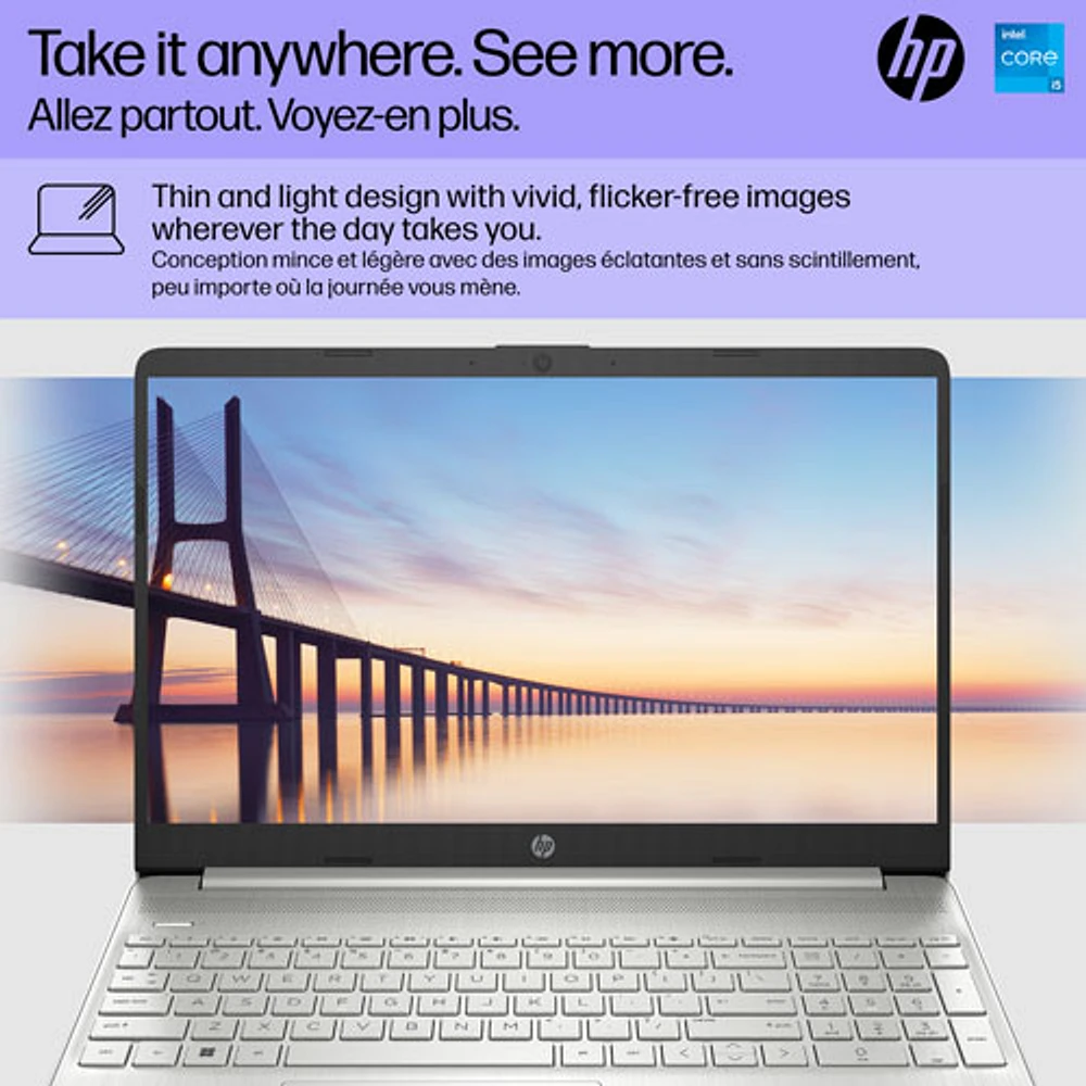 HP 15.6" Laptop - Natural Silver (Intel Core i5/512GB SSD/16GB RAM/Windows 11 Home)