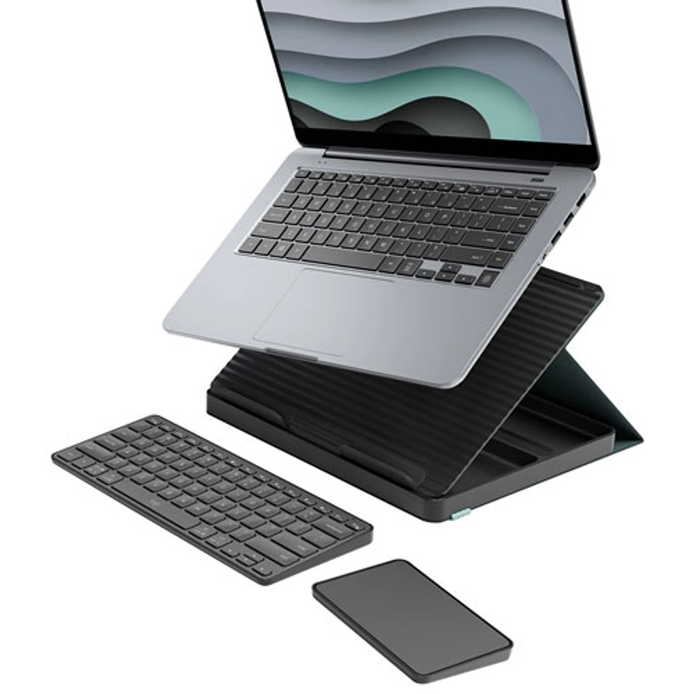 Logitech Casa Pop-Up Desk Kit with Laptop Stand, Keyboard & Touchpad for Laptop/MacBook (10-17