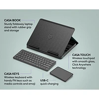 Logitech Casa Pop-Up Desk Kit with Laptop Stand, Keyboard & Touchpad for Laptop/MacBook (10-17