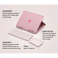 Ensemble bureau escamotable Casa de Logitech avec support pour portable, clavier et pavé tactile pour portable/MacBook (10 à 17 po) - Rose