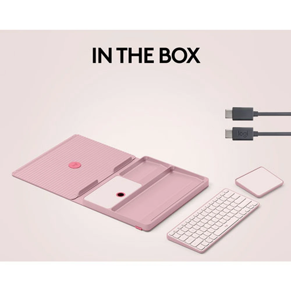 Ensemble bureau escamotable Casa de Logitech avec support pour portable, clavier et pavé tactile pour portable/MacBook (10 à 17 po) - Rose