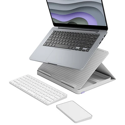 Ensemble de bureau relevable Casa Pop-Up Desk de Logitech - Sable/Blanc cassé