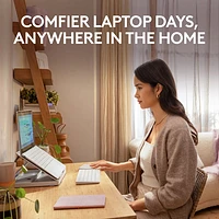 Ensemble de bureau relevable Casa Pop-Up Desk de Logitech - Sable/Blanc cassé