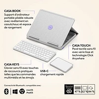 Ensemble de bureau relevable Casa Pop-Up Desk de Logitech - Sable/Blanc cassé