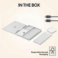 Ensemble de bureau relevable Casa Pop-Up Desk de Logitech - Sable/Blanc cassé