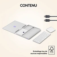 Ensemble de bureau relevable Casa Pop-Up Desk de Logitech - Sable/Blanc cassé