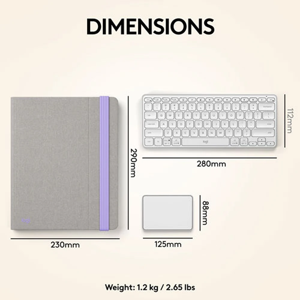 Ensemble de bureau relevable Casa Pop-Up Desk de Logitech - Sable/Blanc cassé