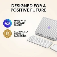 Ensemble de bureau relevable Casa Pop-Up Desk de Logitech - Sable/Blanc cassé