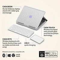 Ensemble de bureau relevable Casa Pop-Up Desk de Logitech - Sable/Blanc cassé