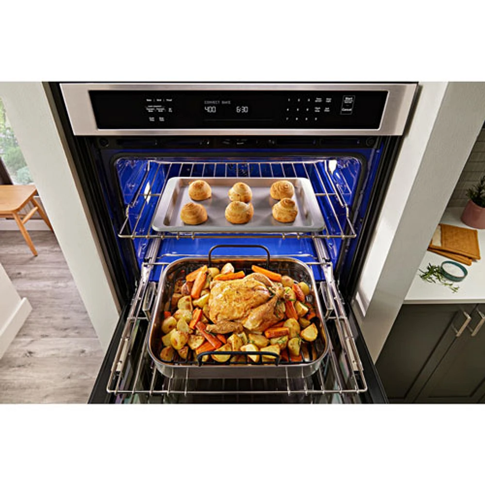 Kitchenaid 30" 6.4 Cu. Ft. Combination True Convection Electric Wall Oven (KOEC530PPS) - Stainless