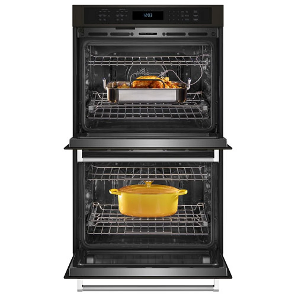 Kitchenaid 30" 8.6 Cu. Ft. Double True Convection Electric Wall Oven (KOED527PBS) - Black Stainless Steel