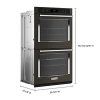 Kitchenaid 30" 8.6 Cu. Ft. Double True Convection Electric Wall Oven (KOED527PBS) - Black Stainless Steel