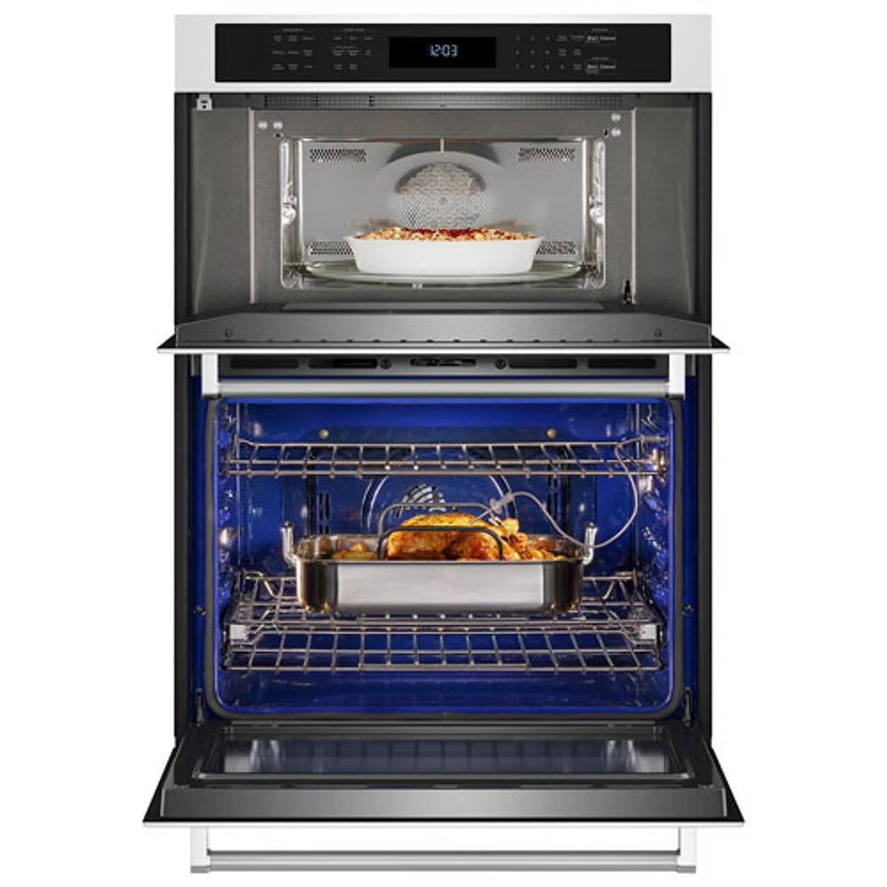 Kitchenaid 30" 6.4 Cu. Ft. Combination True Convection Electric Wall Oven (KOEC530PWH) - White