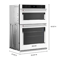 Kitchenaid 30" 6.4 Cu. Ft. Combination True Convection Electric Wall Oven (KOEC530PWH) - White