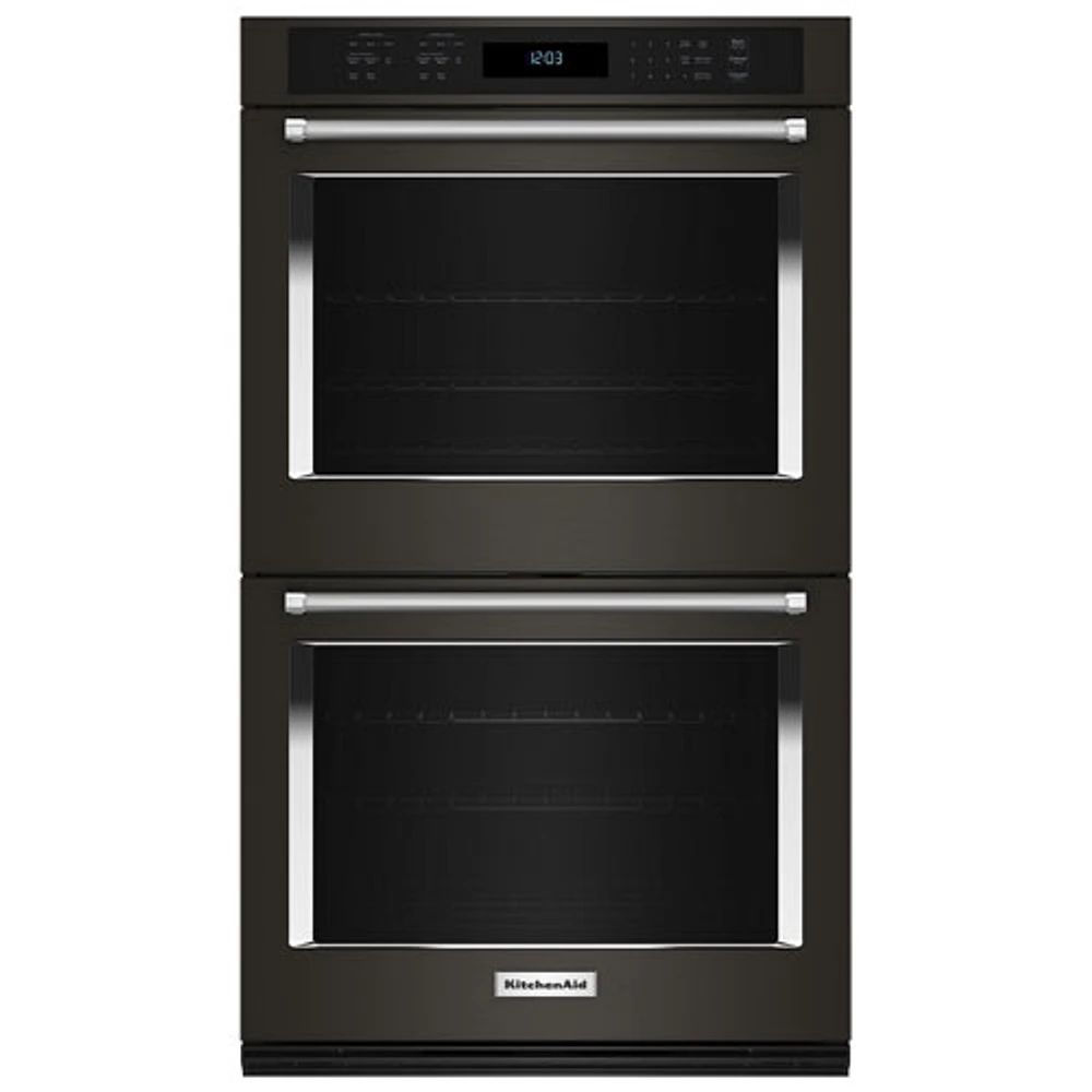 Kitchenaid 30" 10 Cu. Ft. Double True Convection Electric Wall Oven (KOED530PBS) - Black Stainless Steel