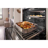 Kitchenaid 30" 10 Cu. Ft. Double True Convection Electric Wall Oven (KOED530PBS) - Black Stainless Steel