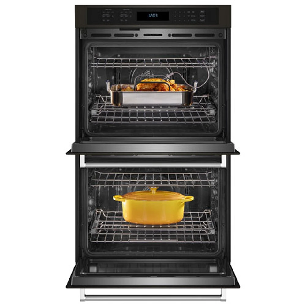 Kitchenaid 30" 10 Cu. Ft. Double True Convection Electric Wall Oven (KOED530PBS) - Black Stainless Steel