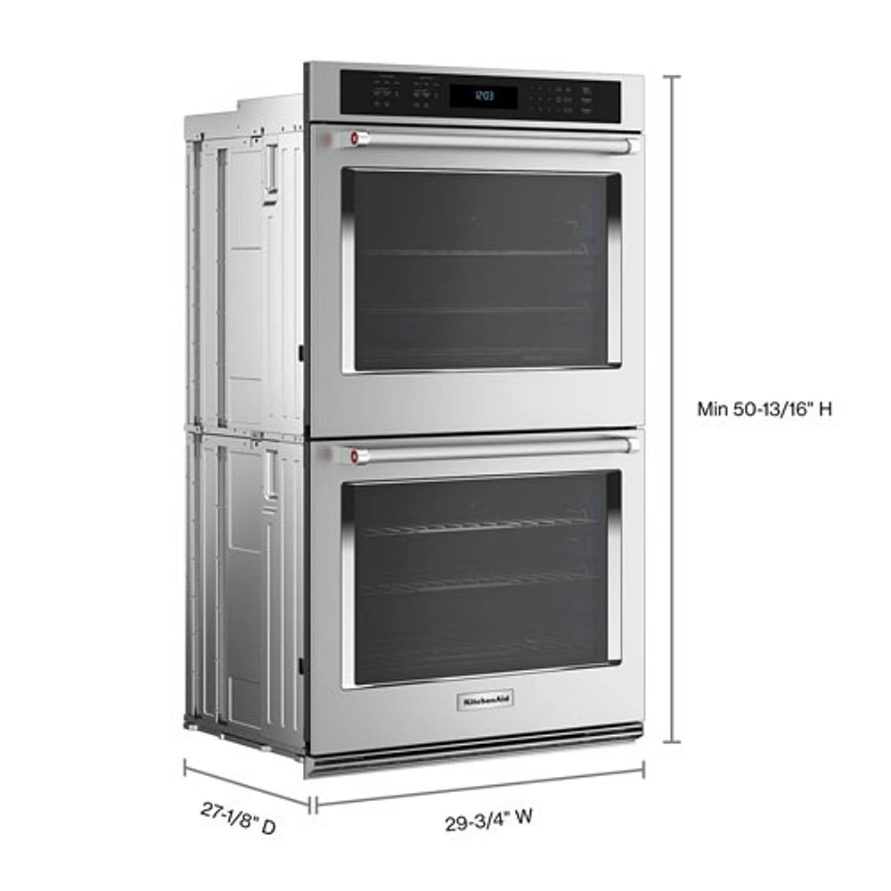 Kitchenaid 30" 10 Cu. Ft. Double True Convection Electric Wall Oven (KOED530PSS) - Stainless Steel