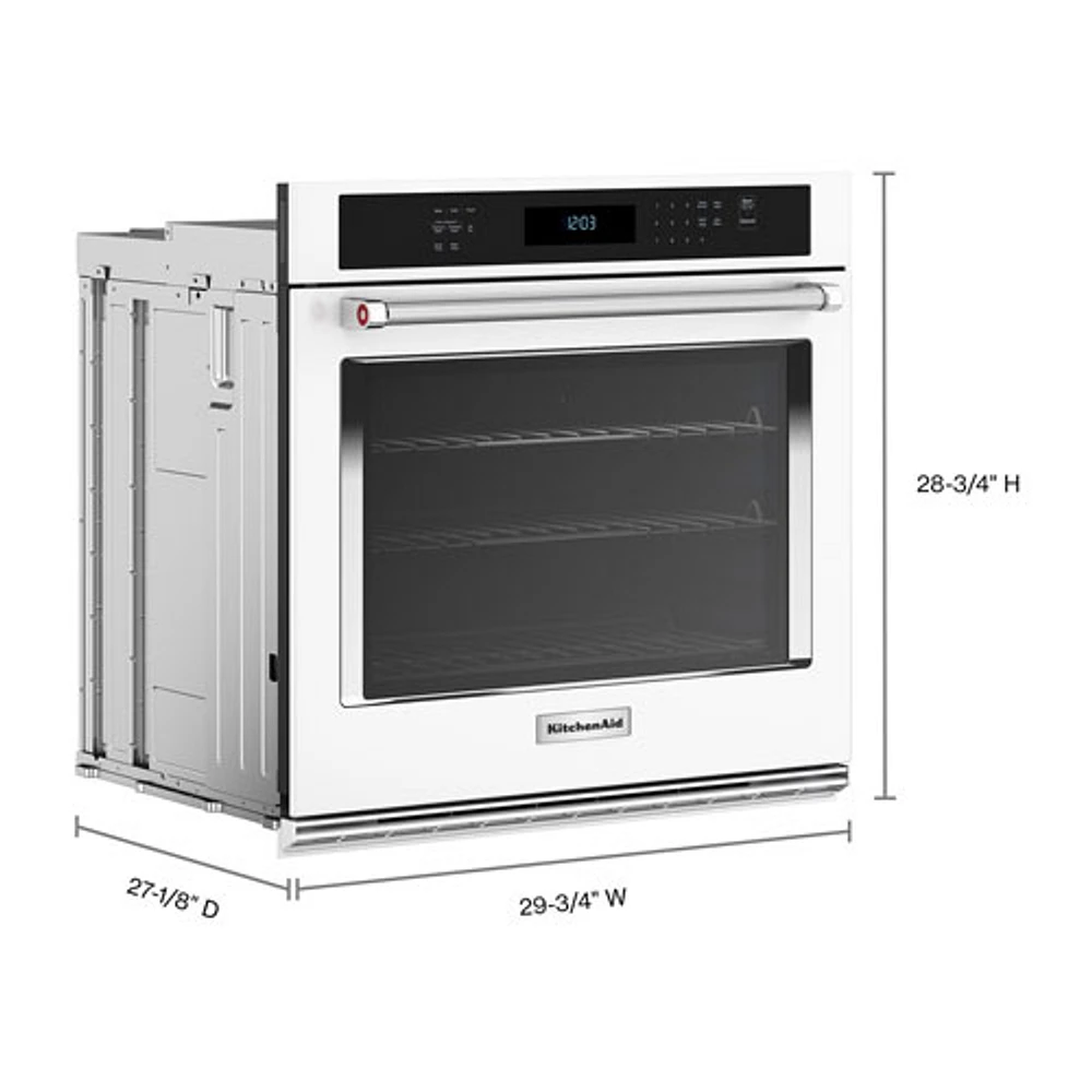 Kitchenaid 30" 5 Cu. Ft. True Convection Electric Wall Oven (KOES530PWH) - White