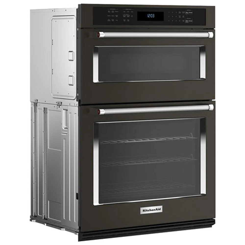 Kitchenaid 30" 6.4 Cu. Ft. Combination True Convection Electric Wall Oven (KOEC530PBS) - Black Stainless Steel