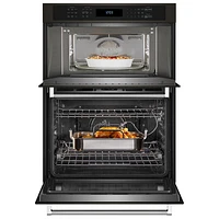 Kitchenaid 30" 6.4 Cu. Ft. Combination True Convection Electric Wall Oven (KOEC530PBS) - Black Stainless Steel